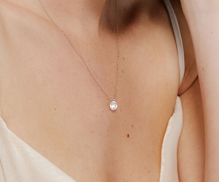 lab-grown diamond, diamond earrings, diamond necklace 