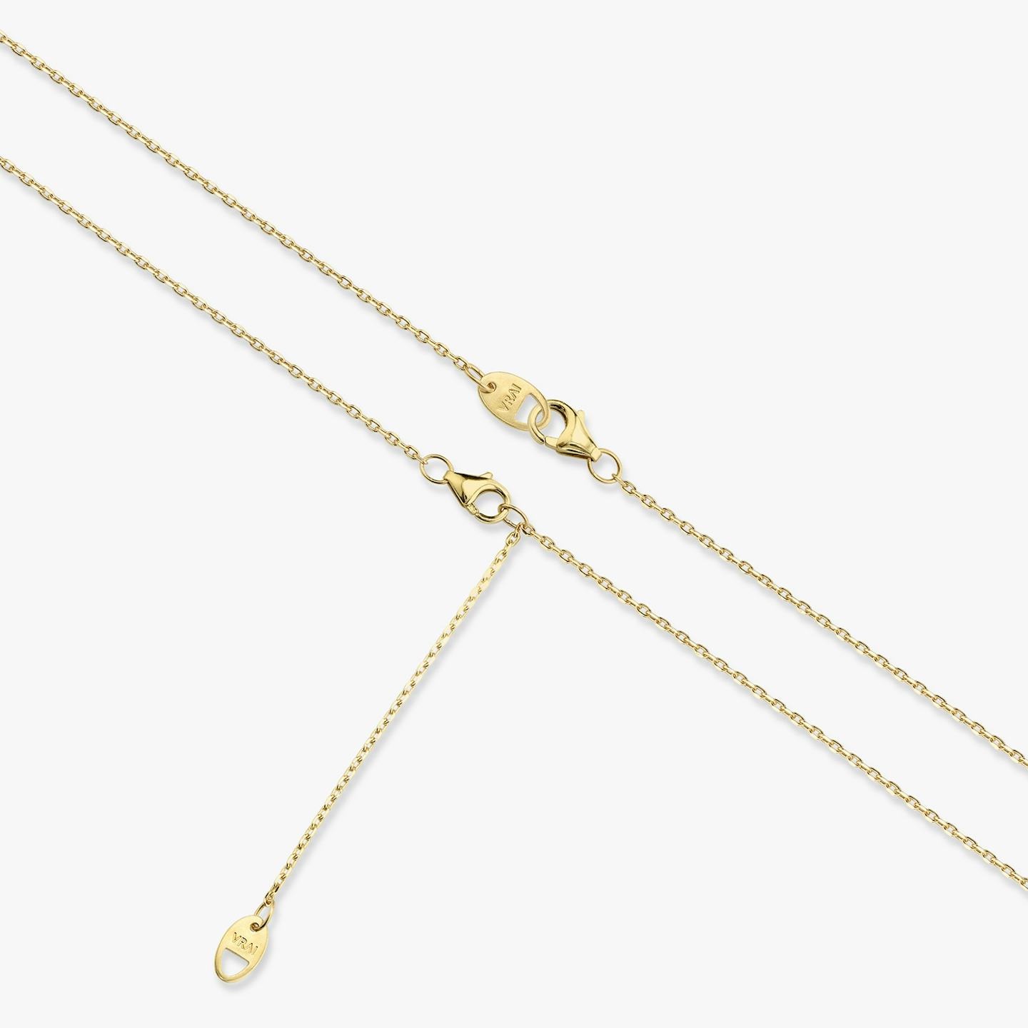 Collar Duo Drop | Brillante y Pera | 14k | Oro amarillo de 18 quilates | Longitud de la cadena: 16-18