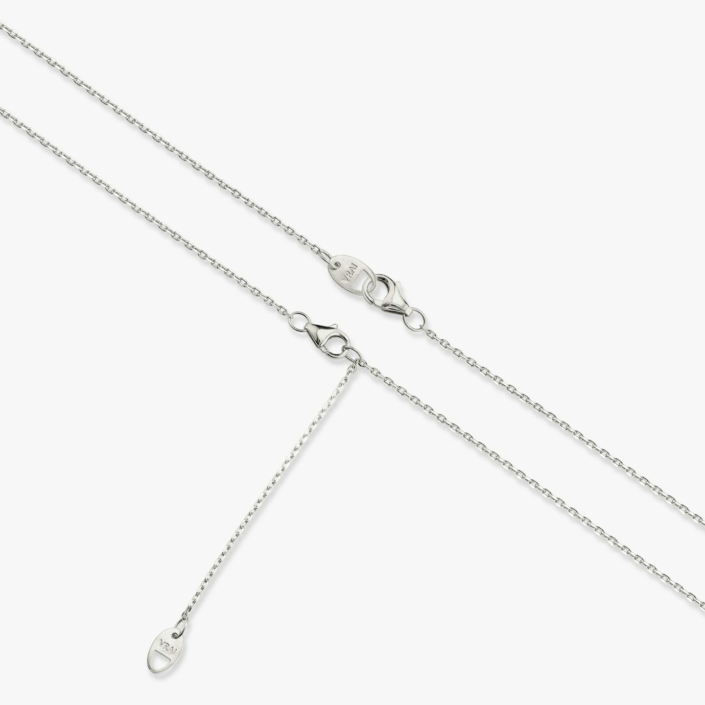 Arc Necklace | Oval | 14k | 18k White Gold | Chain length: 16-18 | Diamond size: Large | Diamond count: 5