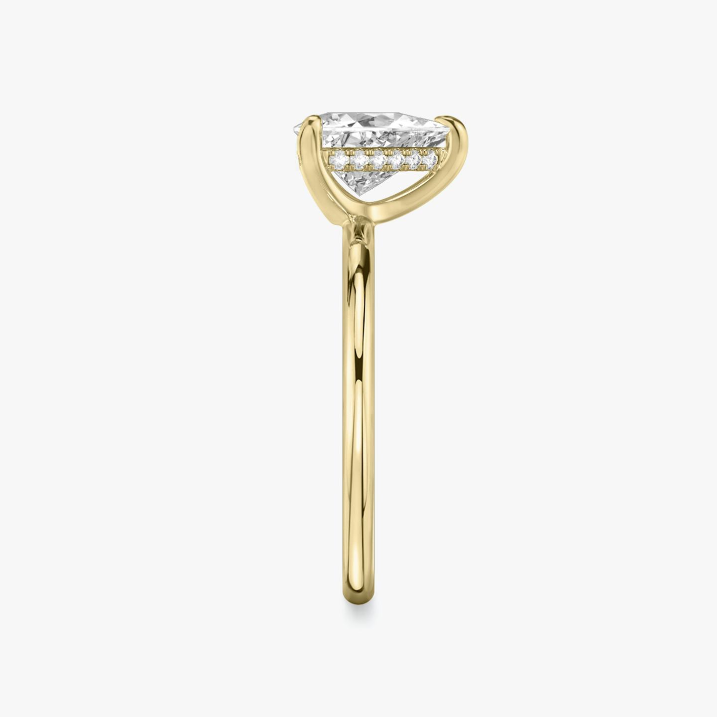 The Classic Hidden Halo | Trillion | 18k | 18k Yellow Gold | Band: Plain | Prong style: Plain | Diamond orientation: vertical | Carat weight: See full inventory