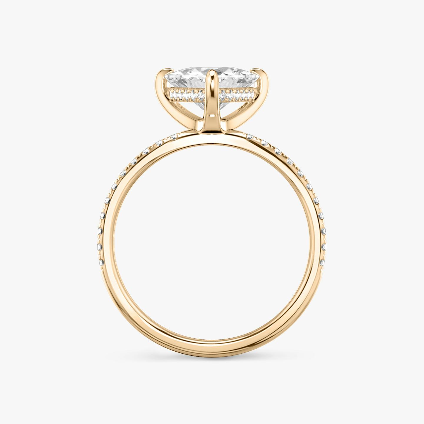 The Classic Hidden Halo | Trillion | 14k | 14k Rose Gold | Band: Pavé | Prong style: Plain | Diamond orientation: vertical | Carat weight: See full inventory