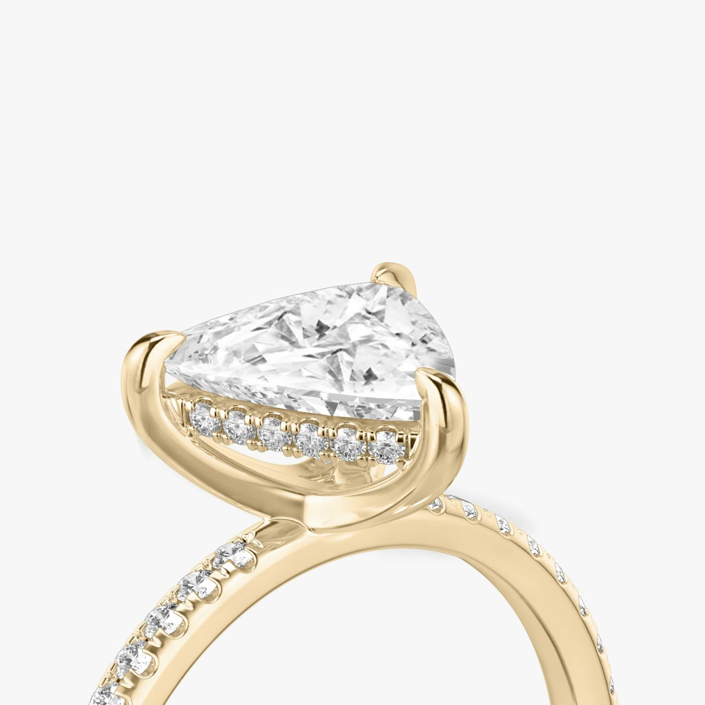 The Classic Hidden Halo | Trillion | 14k | 14k Rose Gold | Band: Pavé | Prong style: Plain | Diamond orientation: vertical | Carat weight: See full inventory