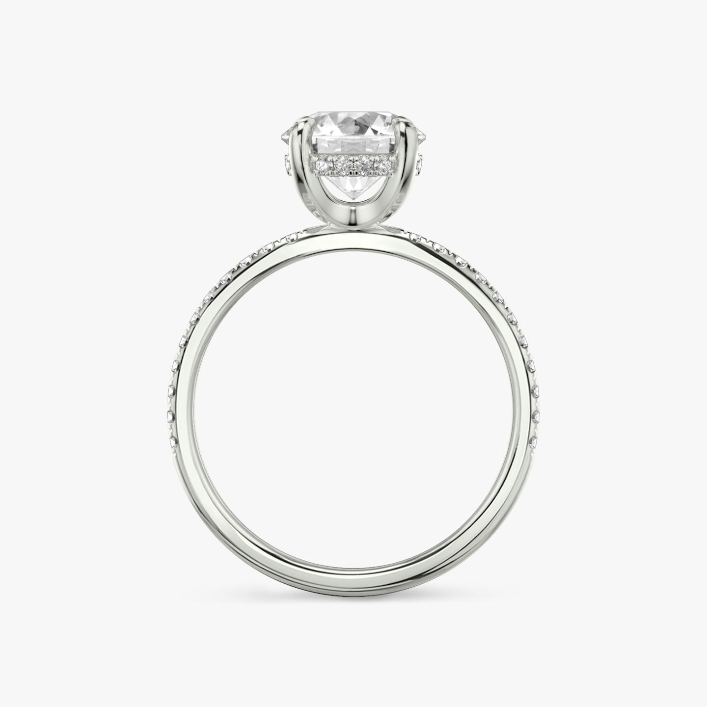 The Classic Hidden Halo | Round Brilliant | 18k | 18k White Gold | Band: Pavé | Carat weight: See full inventory | Prong style: Plain | Diamond orientation: vertical