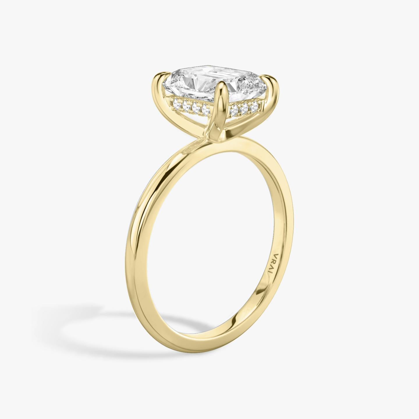 The Classic Hidden Halo | Radiant | 18k | 18k Yellow Gold | Band: Plain | Prong style: Plain | Diamond orientation: vertical | Carat weight: See full inventory