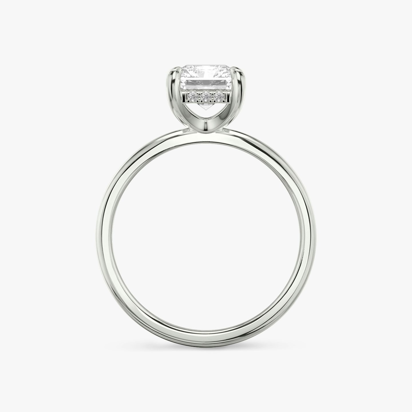 The Classic Hidden Halo | Radiant | Platinum | Band: Plain | Prong style: Plain | Diamond orientation: vertical | Carat weight: See full inventory