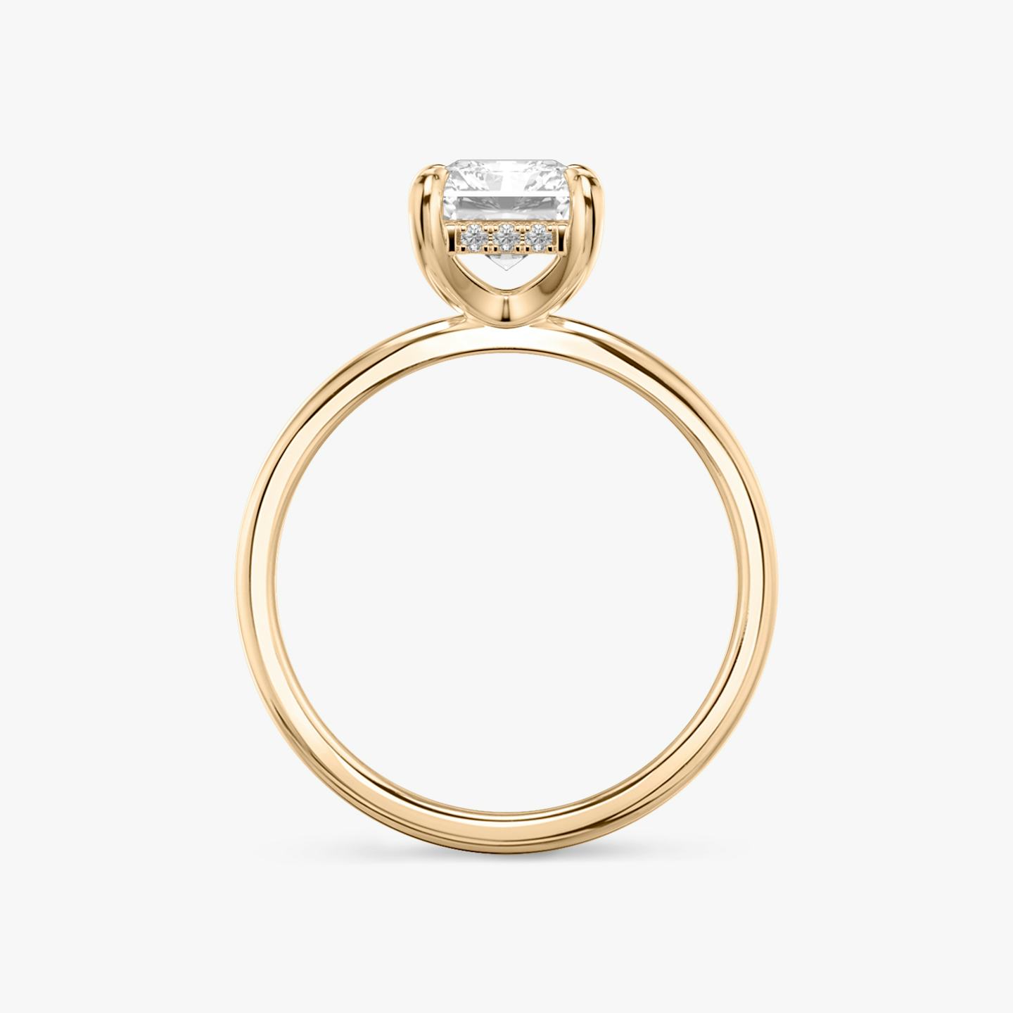 The Classic Hidden Halo | Radiant | 14k | 14k Rose Gold | Band: Plain | Prong style: Plain | Diamond orientation: vertical | Carat weight: See full inventory