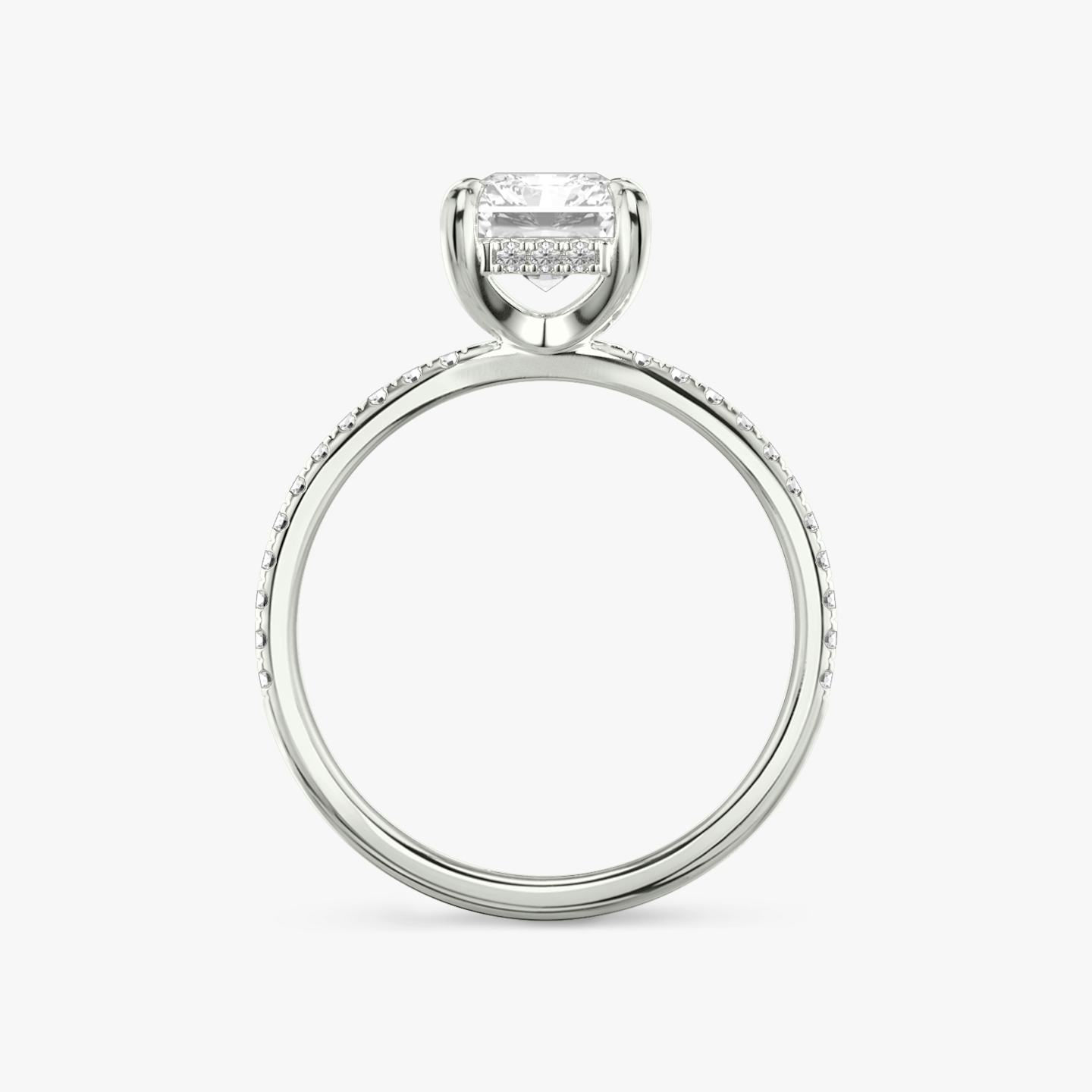 The Classic Hidden Halo | Radiant | 18k | 18k White Gold | Band: Pavé | Prong style: Plain | Diamond orientation: vertical | Carat weight: See full inventory