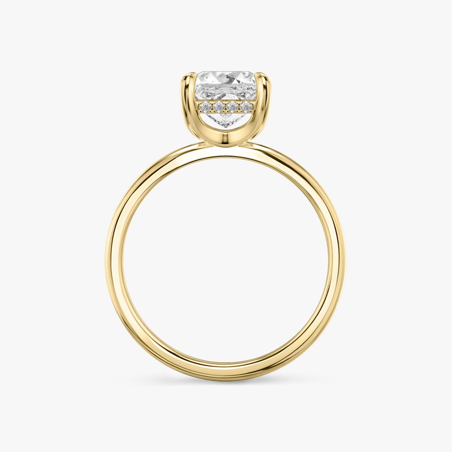 The Classic Hidden Halo | Princess | 18k | 18k Yellow Gold | Band: Plain | Prong style: Plain | Diamond orientation: vertical | Carat weight: See full inventory