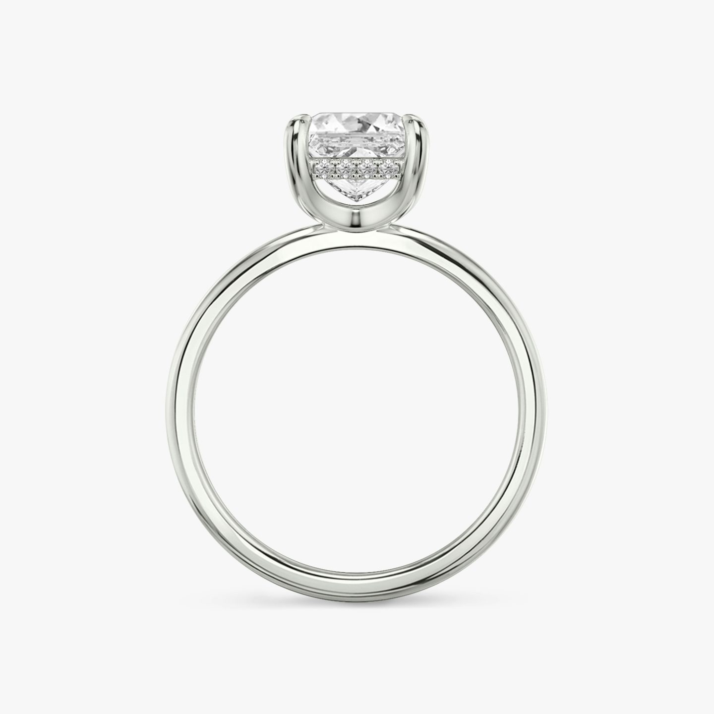 The Classic Hidden Halo | Princess | 18k | 18k White Gold | Band: Plain | Prong style: Plain | Diamond orientation: vertical | Carat weight: See full inventory
