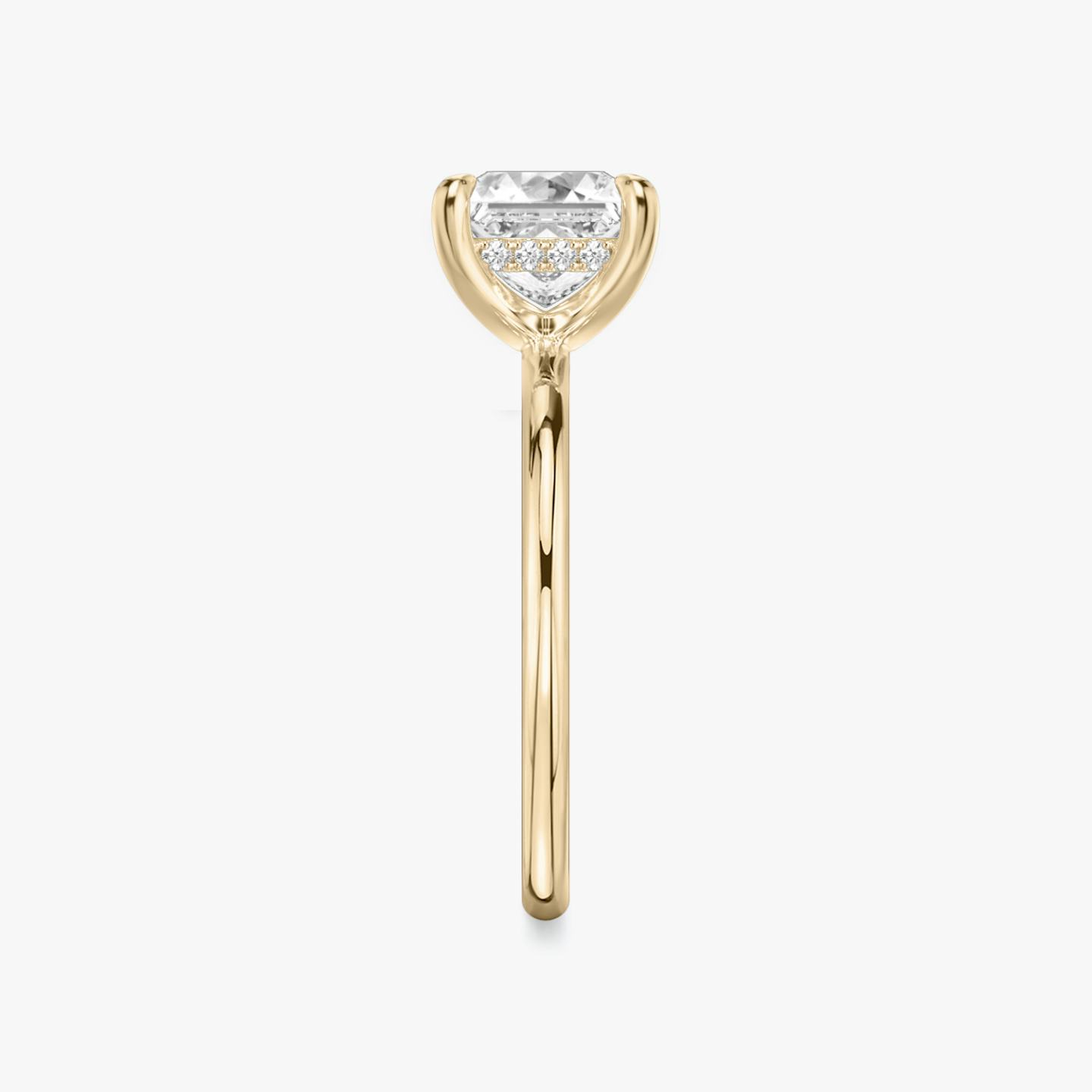 The Classic Hidden Halo | Princess | 14k | 14k Rose Gold | Band: Plain | Prong style: Plain | Diamond orientation: vertical | Carat weight: See full inventory