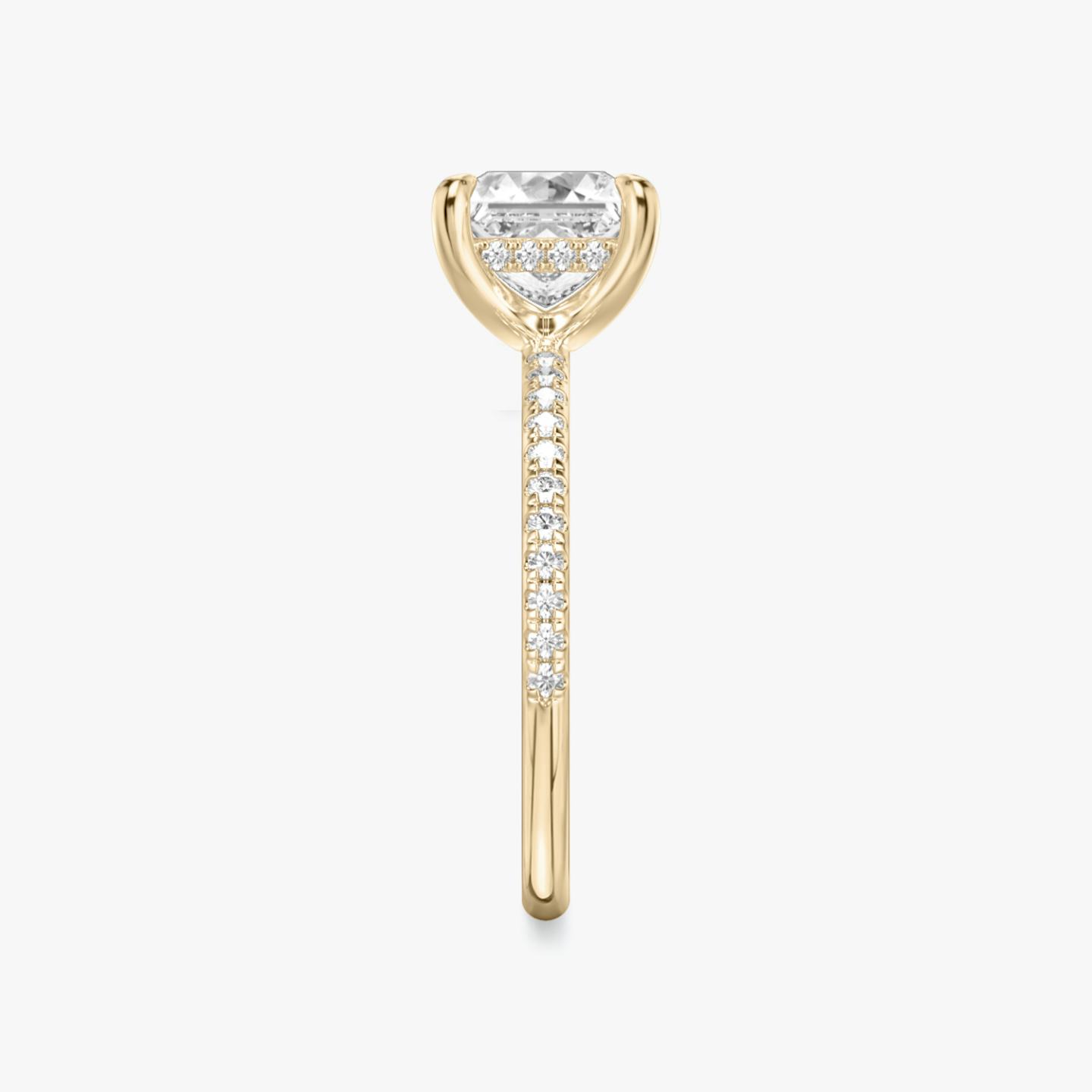 The Classic Hidden Halo | Princess | 14k | 14k Rose Gold | Band: Pavé | Prong style: Plain | Diamond orientation: vertical | Carat weight: See full inventory