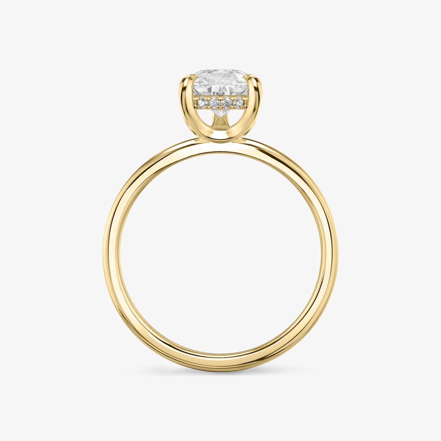 The Classic Hidden Halo | Pear | 18k | 18k Yellow Gold | Band: Plain | Prong style: Plain | Diamond orientation: vertical | Carat weight: See full inventory