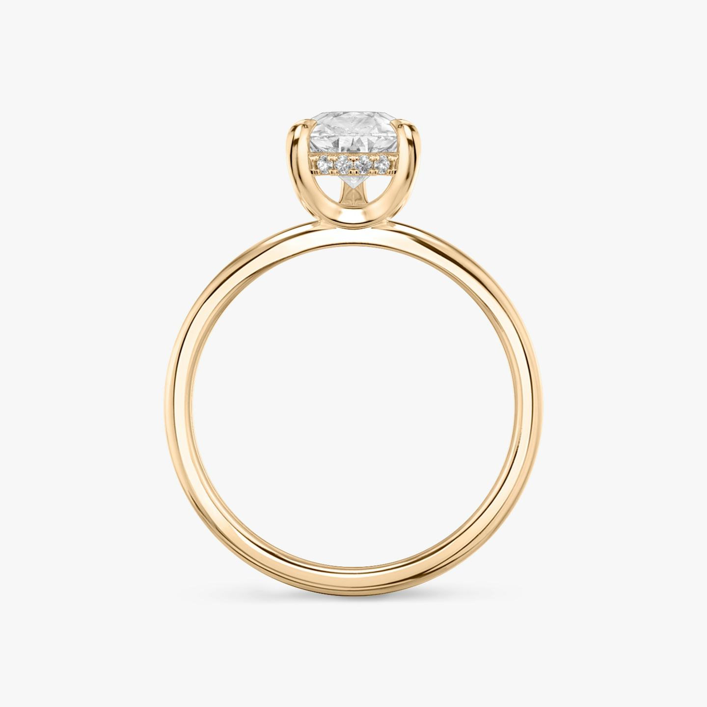 The Classic Hidden Halo | Pear | 14k | 14k Rose Gold | Band: Plain | Prong style: Plain | Diamond orientation: vertical | Carat weight: See full inventory