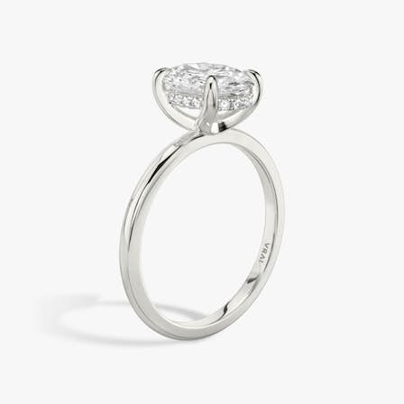 Hidden Halo Oval Engagement Ring