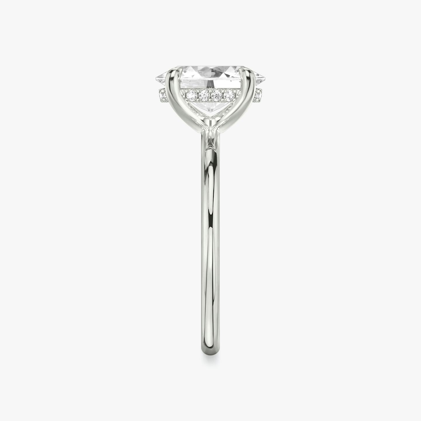 The Classic Hidden Halo | Oval | Platinum | Band: Plain | Prong style: Plain | Diamond orientation: vertical | Carat weight: See full inventory