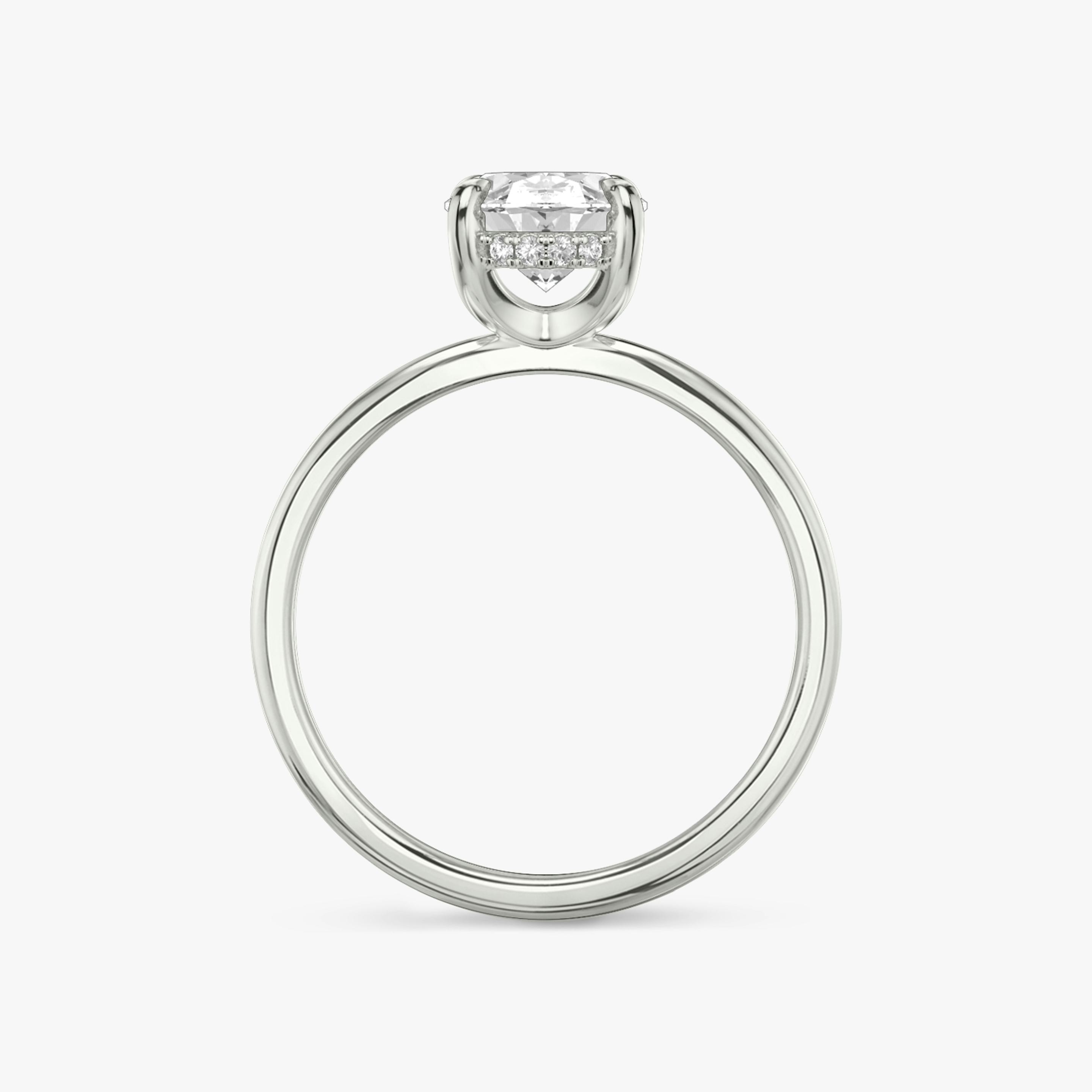 The Classic Hidden Halo | Oval | Platinum | Band: Plain | Prong style: Plain | Diamond orientation: vertical | Carat weight: See full inventory