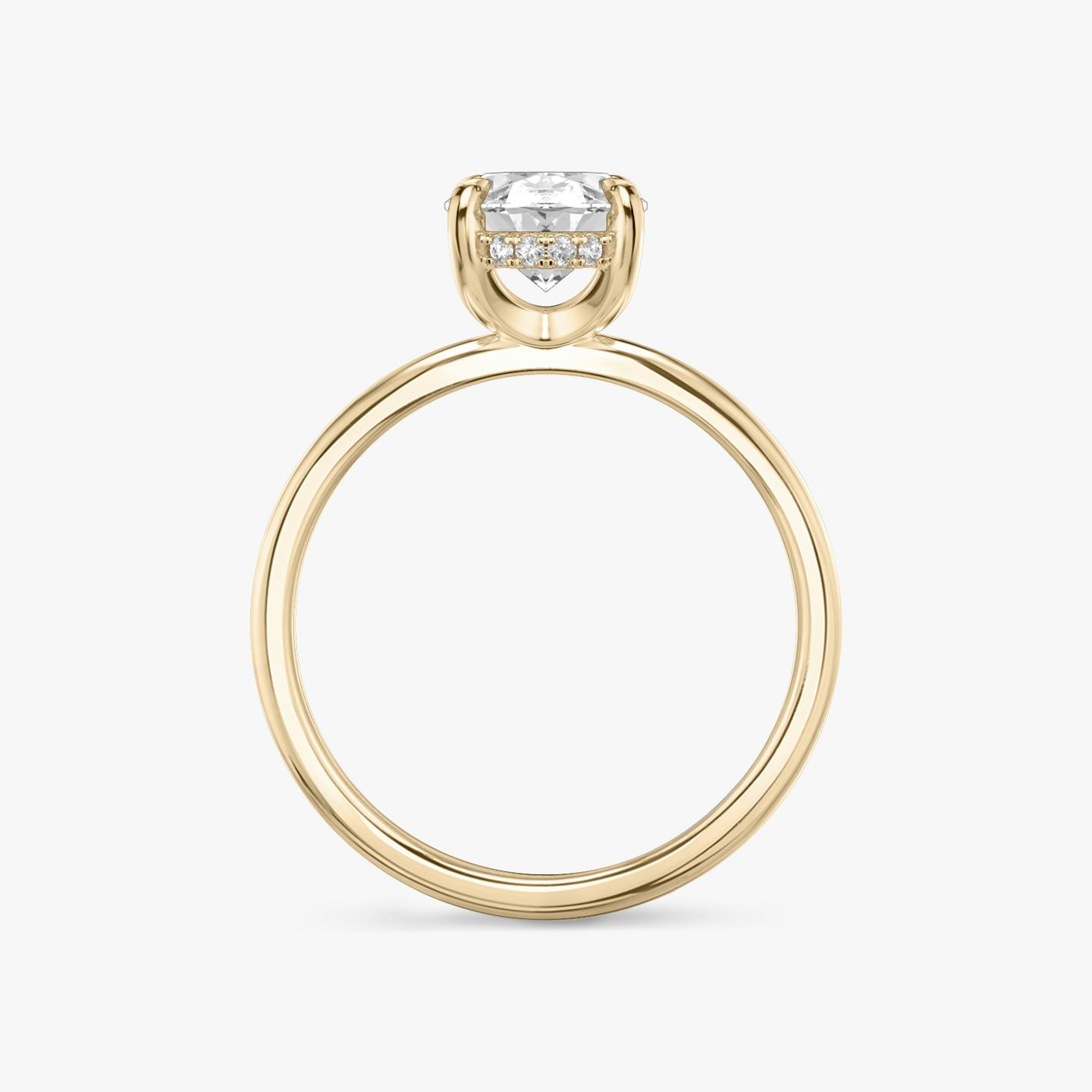 The Classic Hidden Halo | Oval | 14k | 14k Rose Gold | Band: Plain | Prong style: Plain | Diamond orientation: vertical | Carat weight: See full inventory