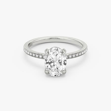 Classic Hidden Halo Oval Engagement ring