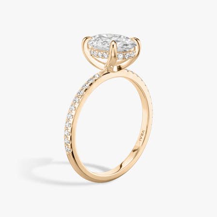 Oval Hidden Halo RIng