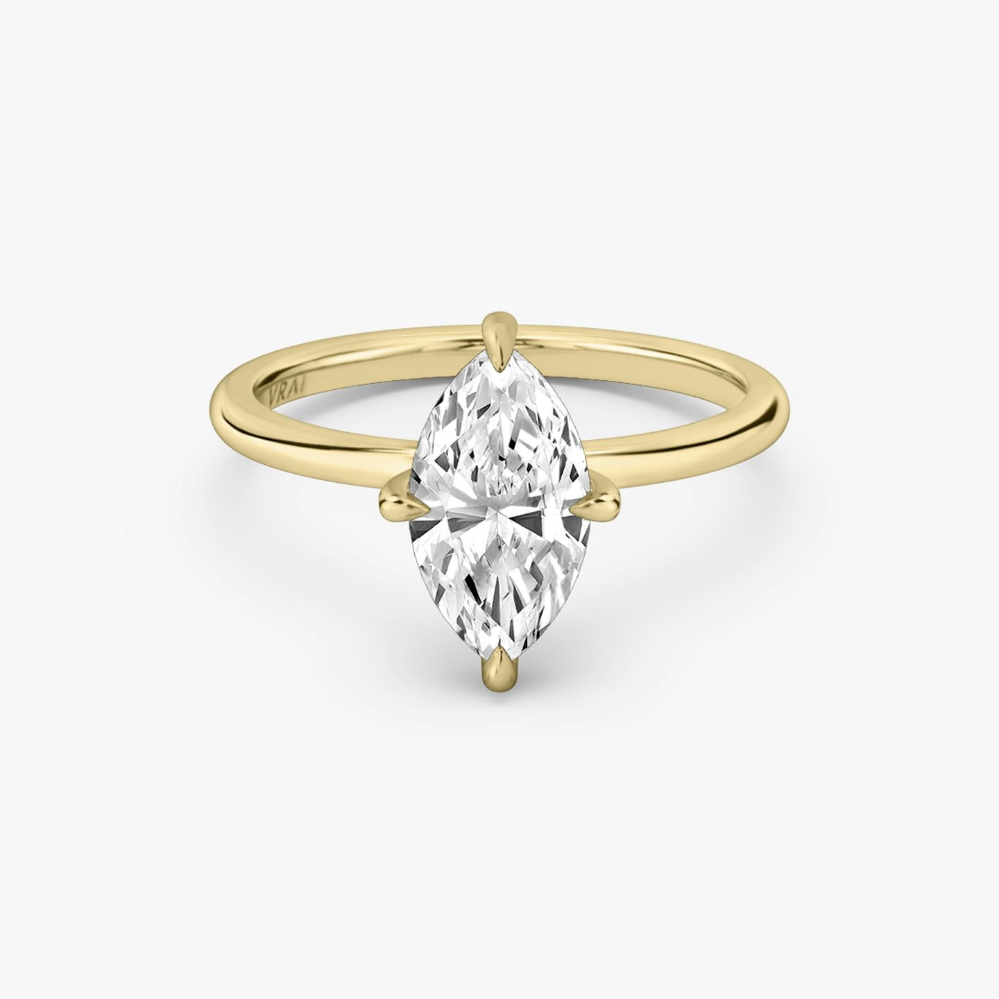 The Classic Hidden Halo | Pavé Marquise | 18k | 18k Yellow Gold | Band: Plain | Prong style: Plain | Diamond orientation: vertical | Carat weight: See full inventory