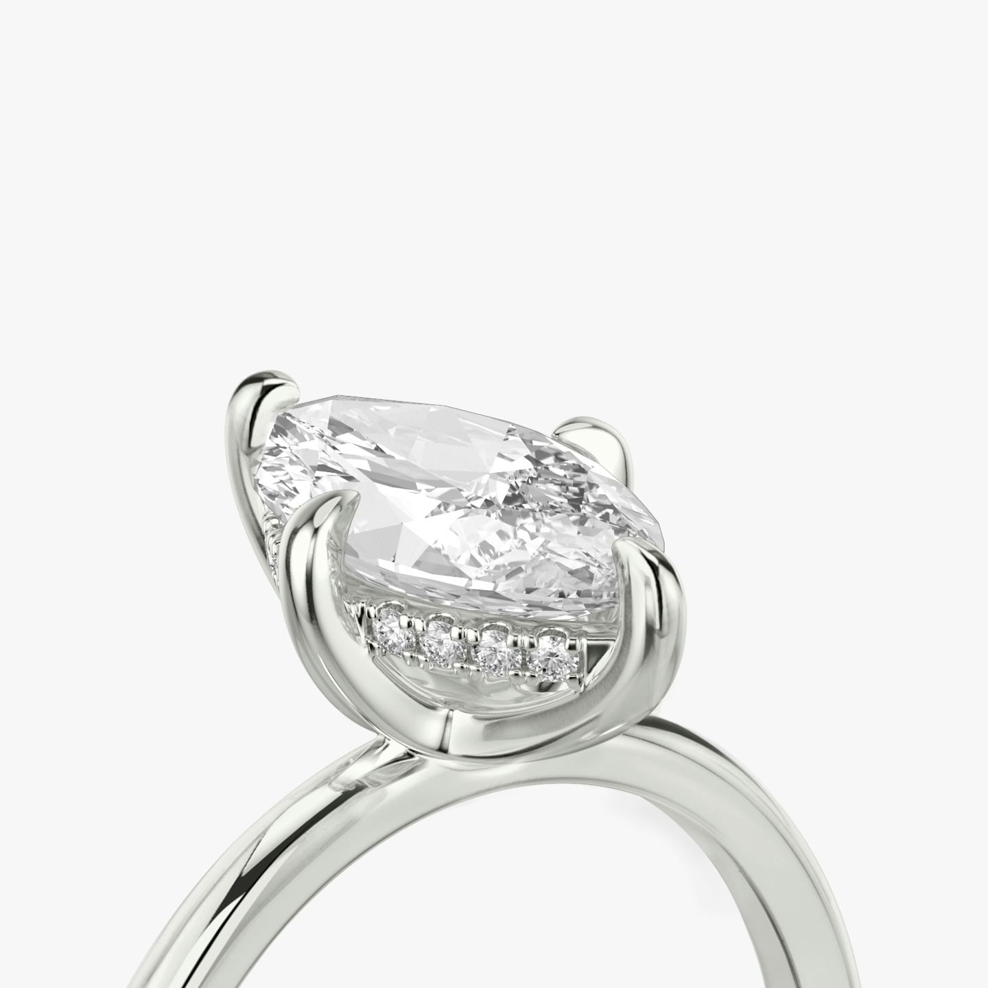 The Classic Hidden Halo | Pavé Marquise | 18k | 18k White Gold | Band: Plain | Prong style: Plain | Diamond orientation: vertical | Carat weight: See full inventory