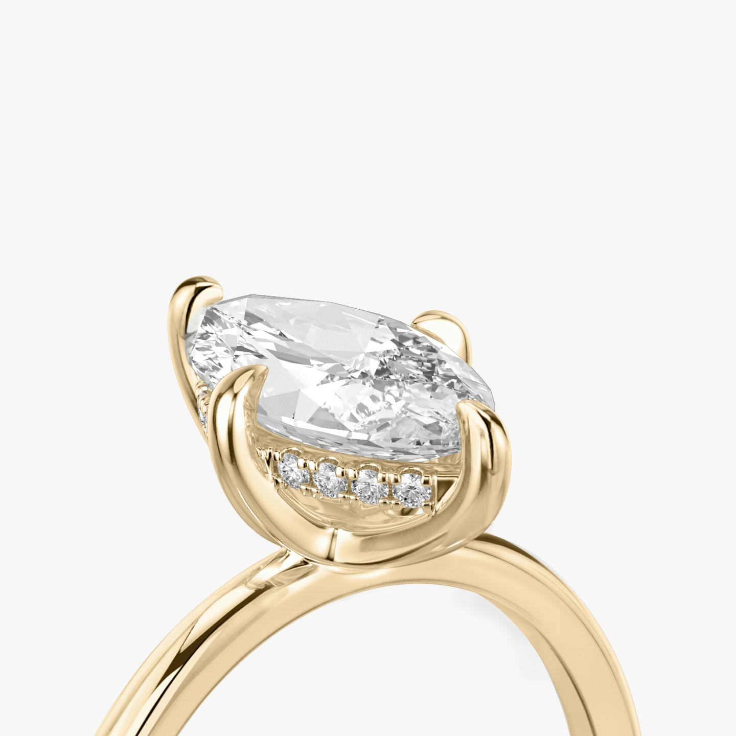 The Classic Hidden Halo | Pavé Marquise | 14k | 14k Rose Gold | Band: Plain | Prong style: Plain | Diamond orientation: vertical | Carat weight: See full inventory