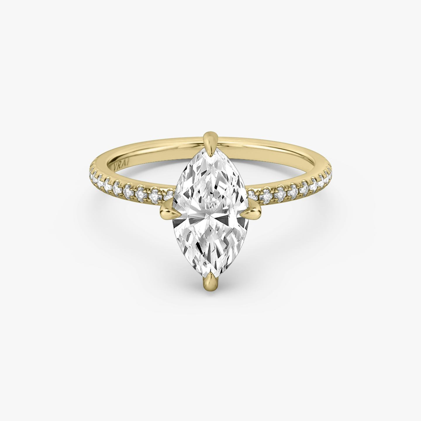 The Classic Hidden Halo | Pavé Marquise | 18k | 18k Yellow Gold | Band: Pavé | Prong style: Plain | Diamond orientation: vertical | Carat weight: See full inventory