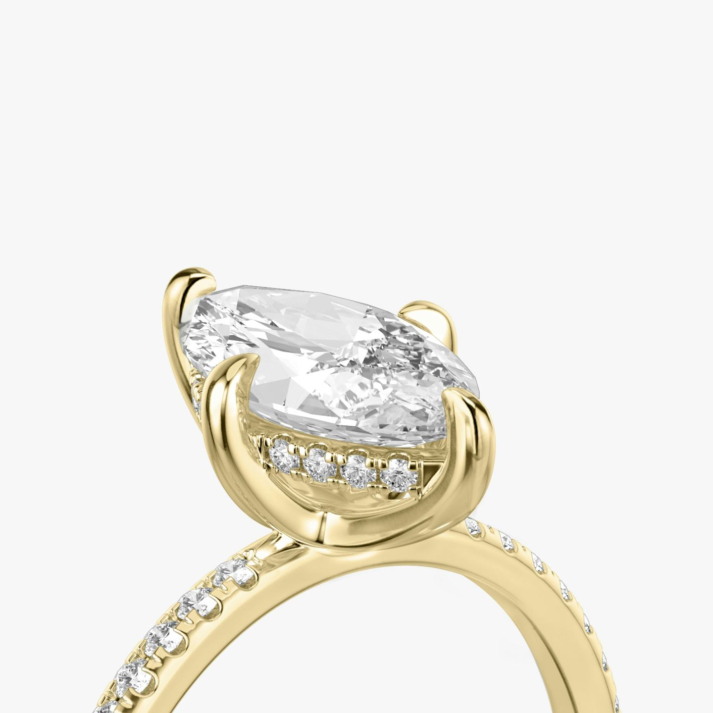 The Classic Hidden Halo | Pavé Marquise | 18k | 18k Yellow Gold | Band: Pavé | Prong style: Plain | Diamond orientation: vertical | Carat weight: See full inventory