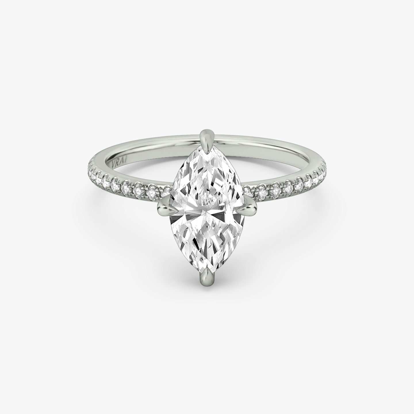 The Classic Hidden Halo | Pavé Marquise | 18k | 18k White Gold | Band: Pavé | Prong style: Plain | Diamond orientation: vertical | Carat weight: See full inventory