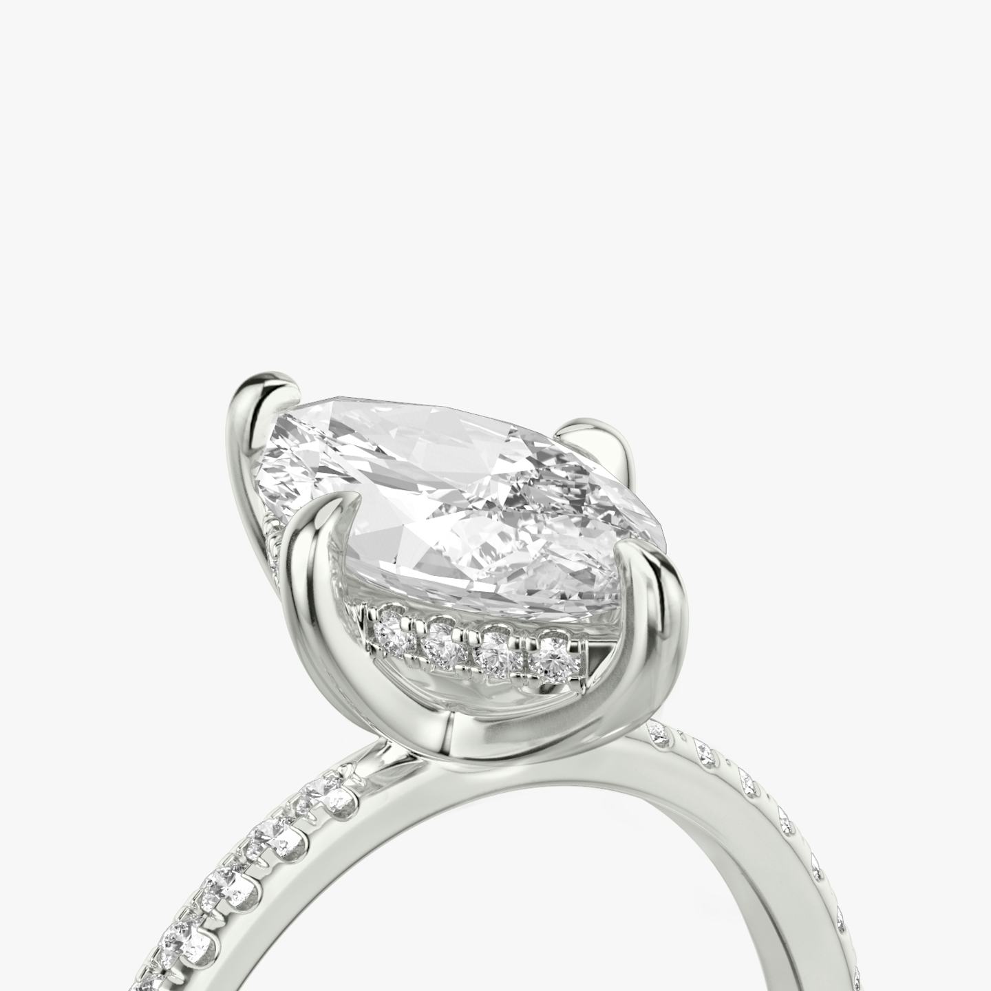 The Classic Hidden Halo | Pavé Marquise | Platinum | Band: Pavé | Prong style: Plain | Diamond orientation: vertical | Carat weight: See full inventory