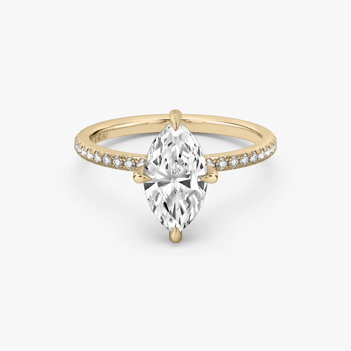 The Classic Hidden Halo | Pavé Marquise | 14k | 14k Rose Gold | Band: Pavé | Prong style: Plain | Diamond orientation: vertical | Carat weight: See full inventory