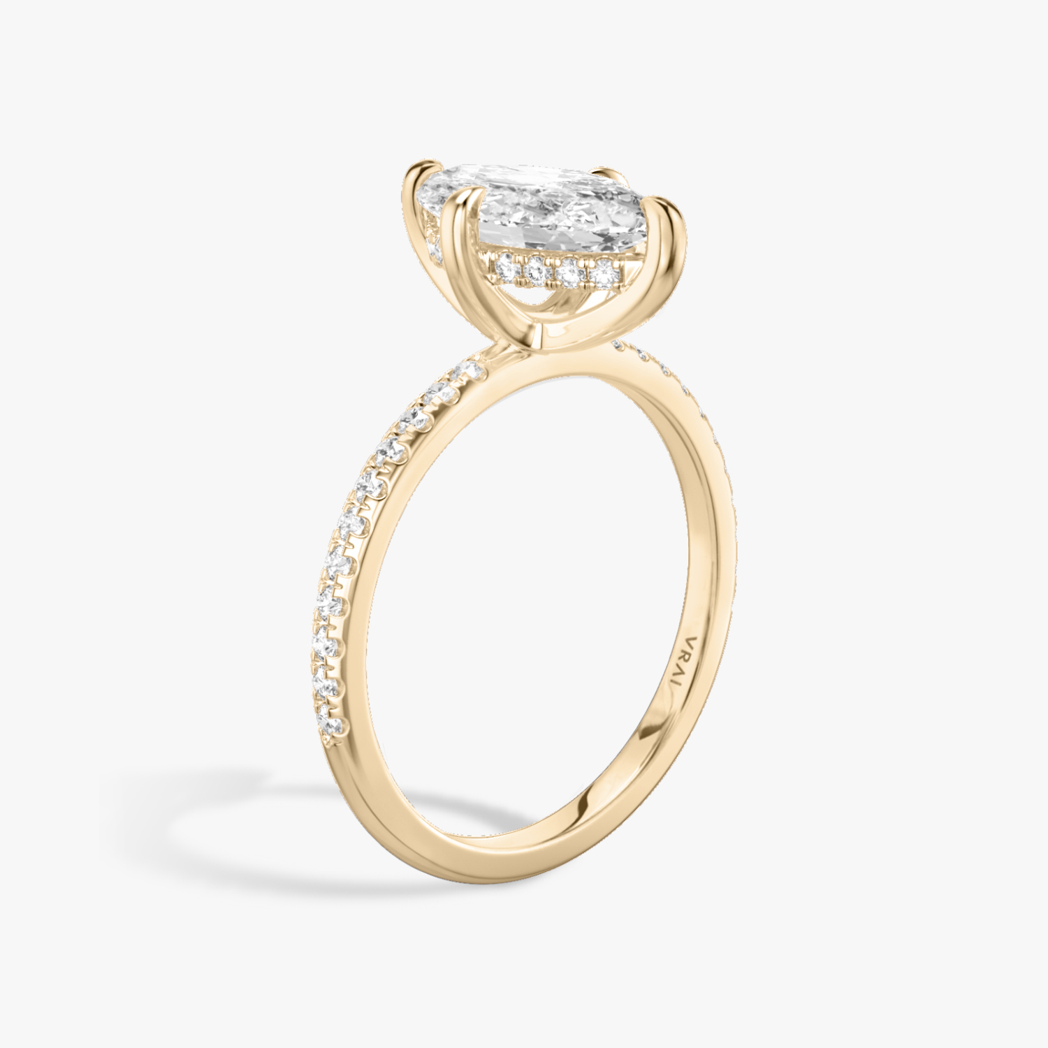 Classic Hidden Halo Marquise Engagement Ring | 14k Rose Gold