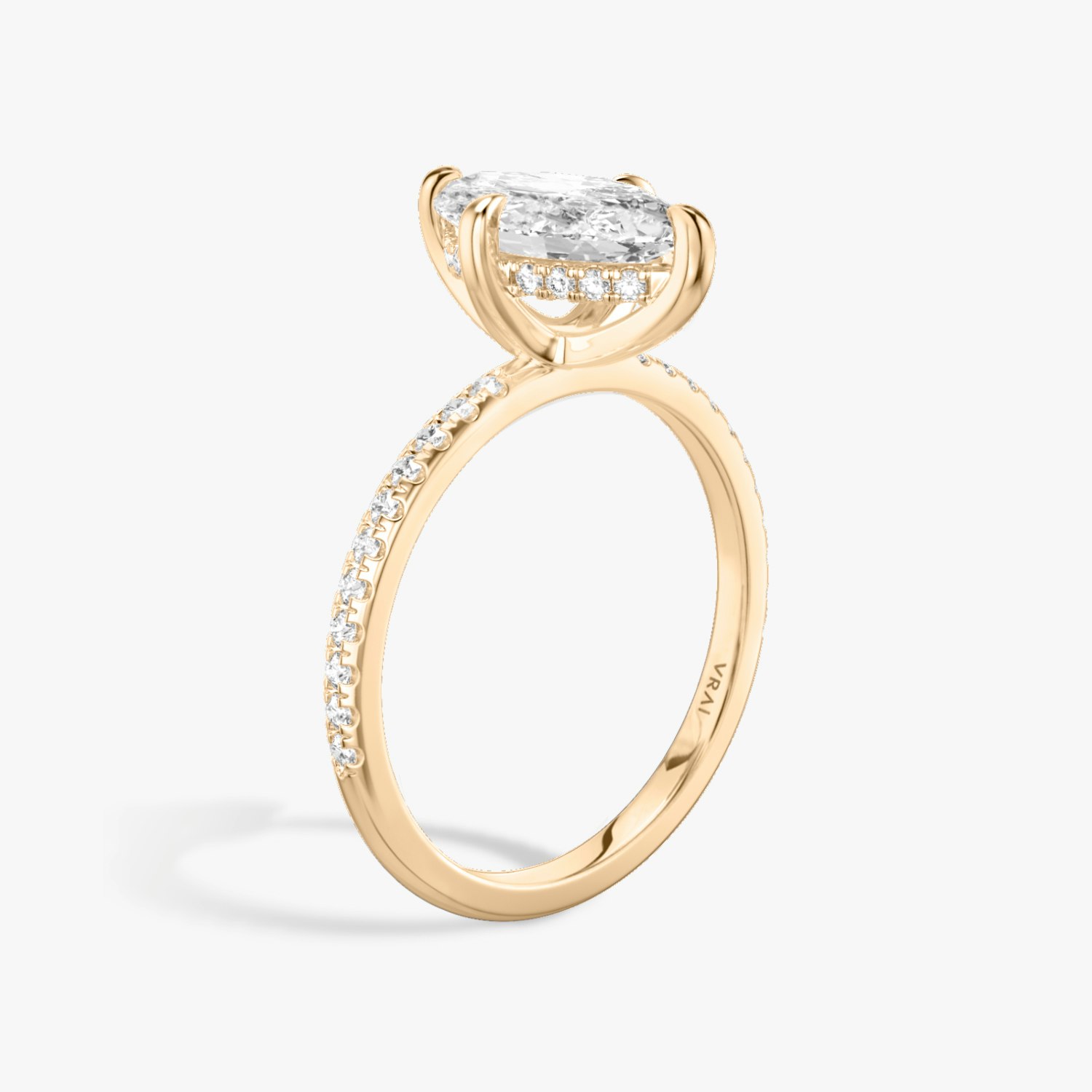 Classic Hidden Halo Marquise Engagement Ring | 14k Rose Gold
