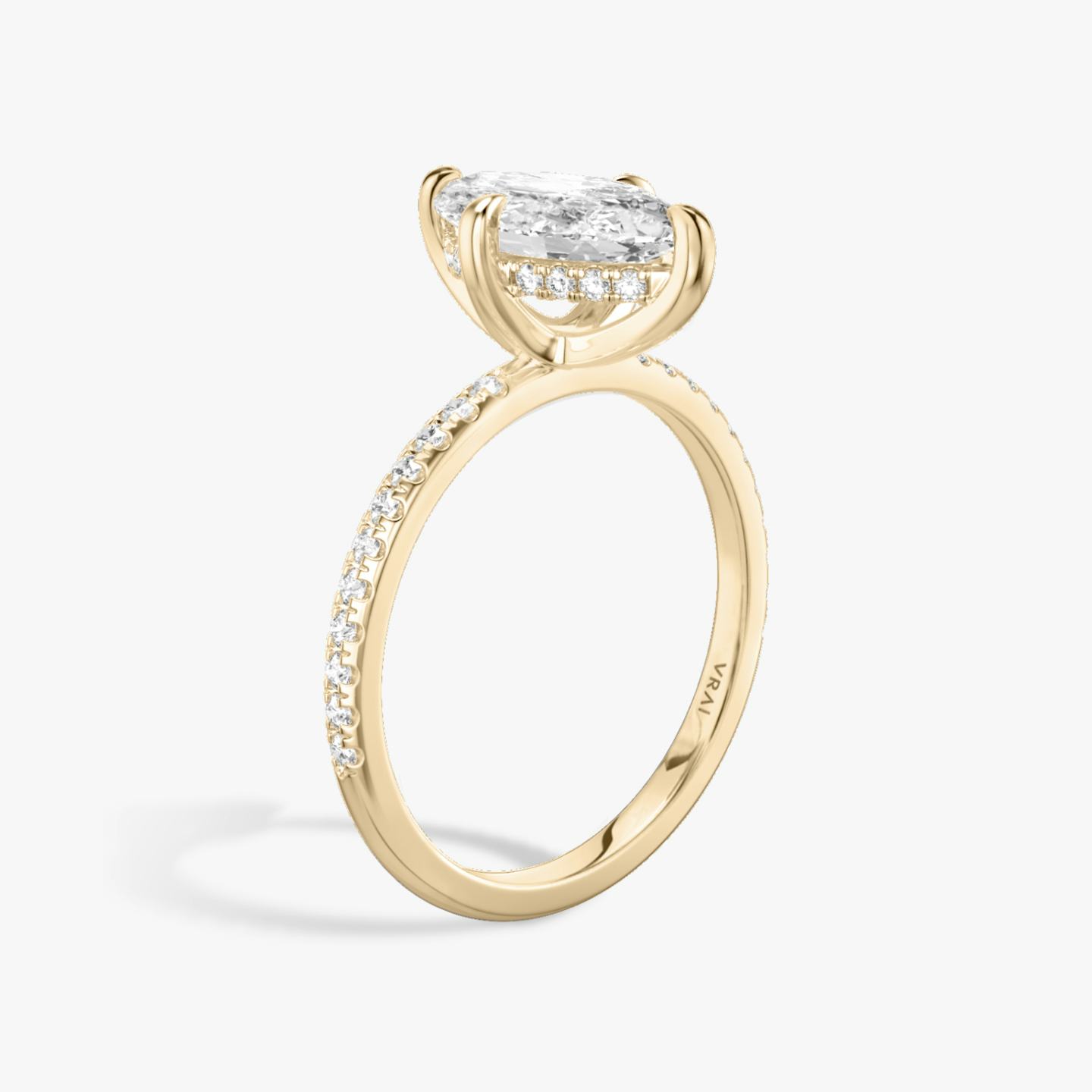 The Classic Hidden Halo | Pavé Marquise | 14k | 14k Rose Gold | Band: Pavé | Prong style: Plain | Diamond orientation: vertical | Carat weight: See full inventory