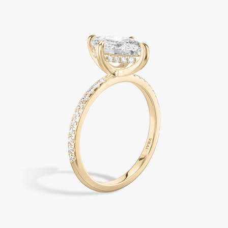 hidden halo marquise engagement ring