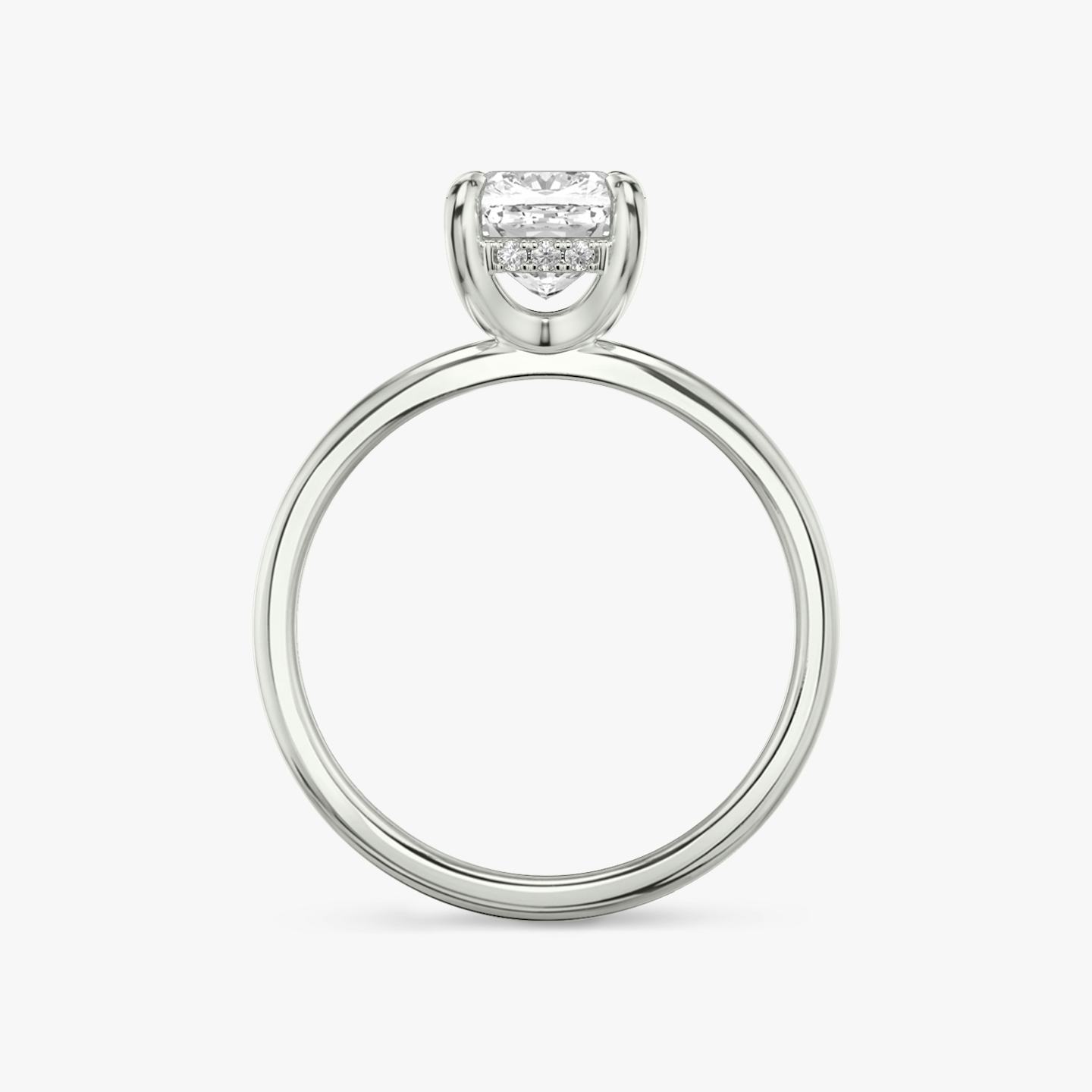 The Classic Hidden Halo | Pavé Cushion | 18k | 18k White Gold | Band: Plain | Prong style: Plain | Diamond orientation: vertical | Carat weight: See full inventory