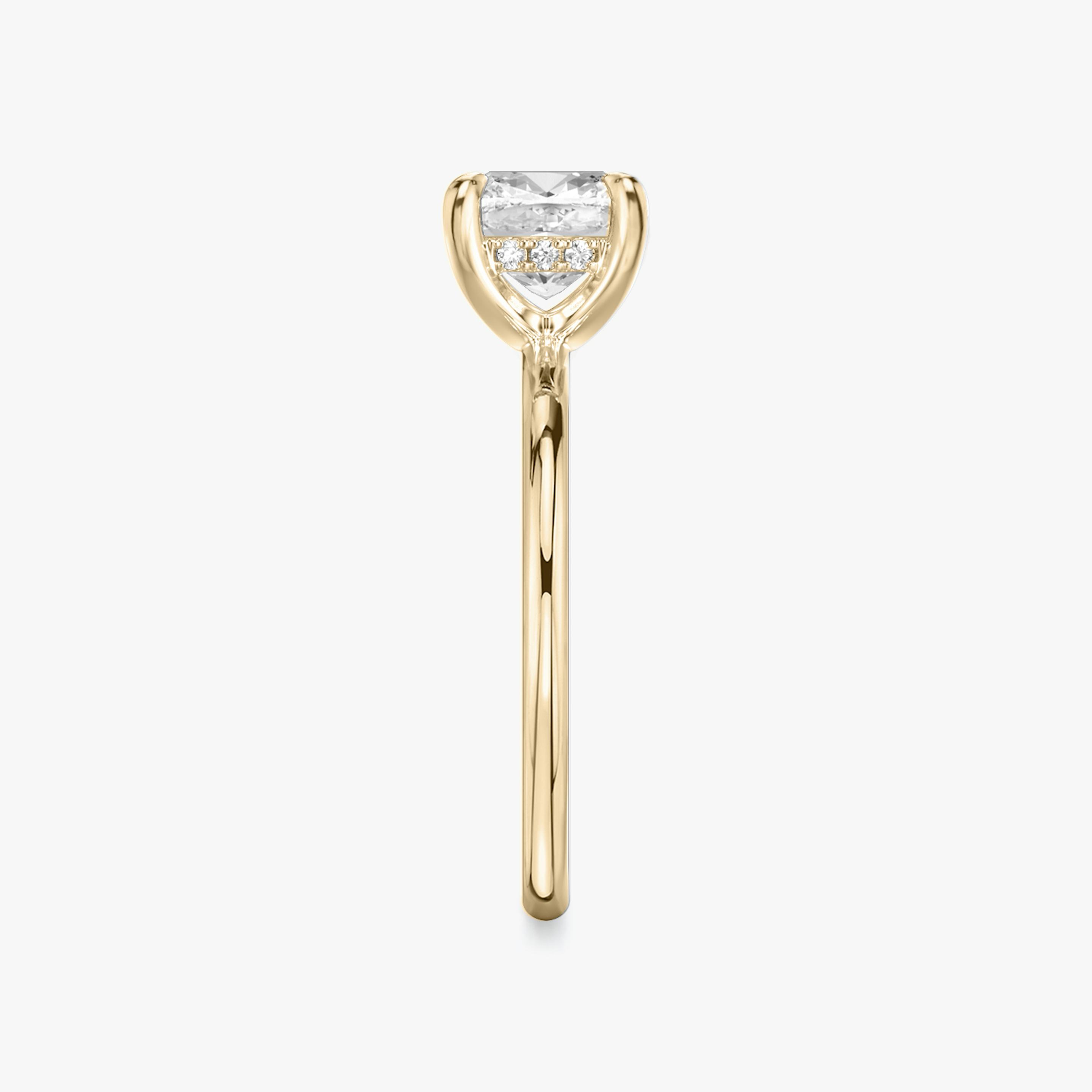The Classic Hidden Halo | Pavé Cushion | 14k | 14k Rose Gold | Band: Plain | Prong style: Plain | Diamond orientation: vertical | Carat weight: See full inventory