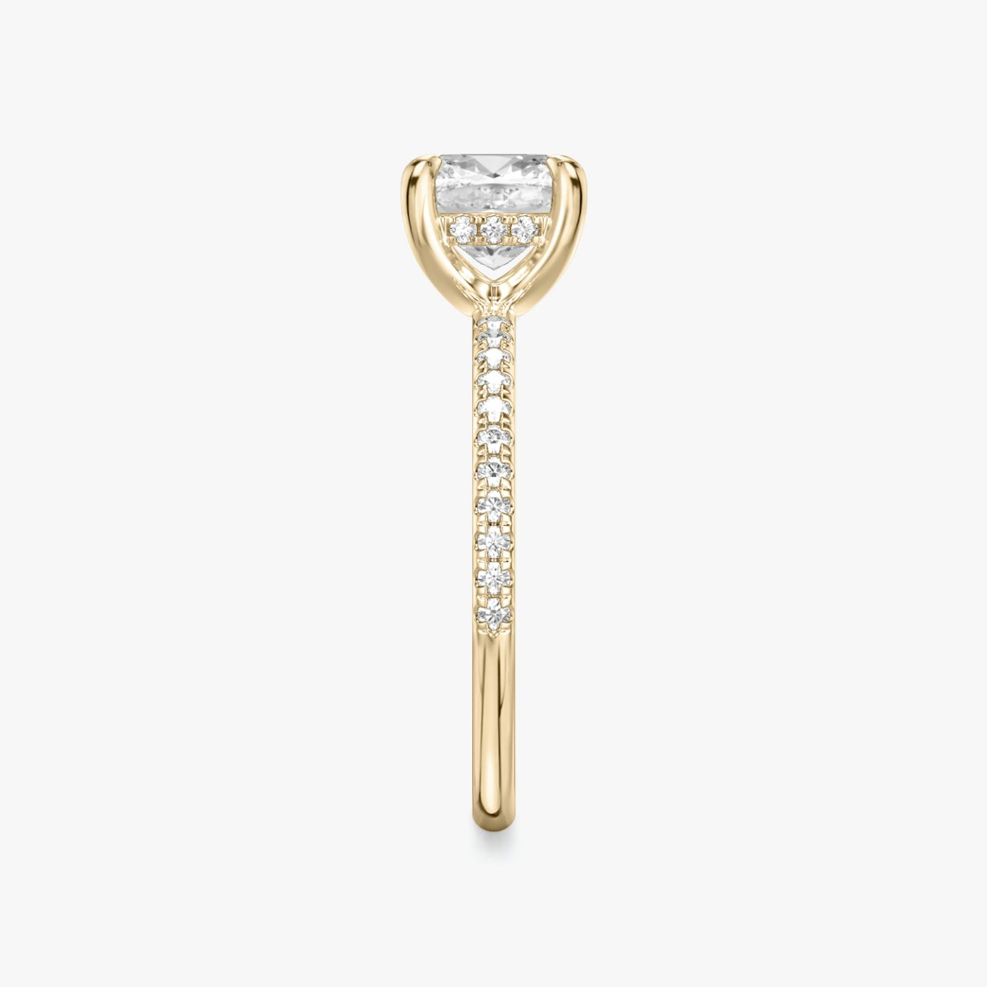 The Classic Hidden Halo | Pavé Cushion | 14k | 14k Rose Gold | Band: Pavé | Prong style: Plain | Diamond orientation: vertical | Carat weight: See full inventory