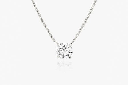 lab-grown diamond necklace, white gold, solitaire necklace