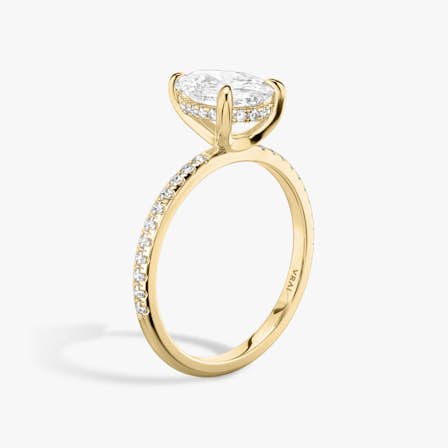 Classic Hidden Halo Pear Ring