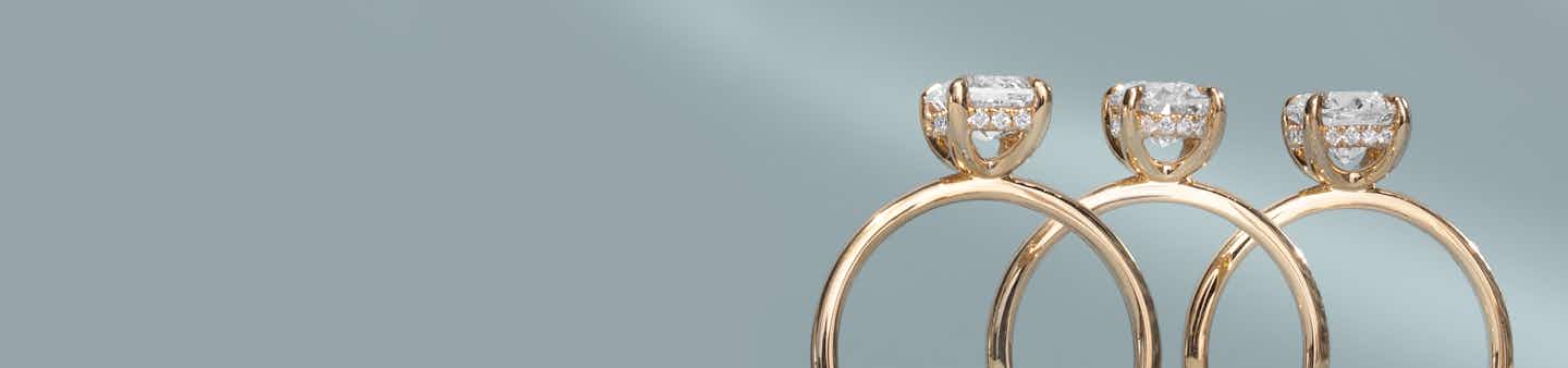 Yellow gold engagement rings