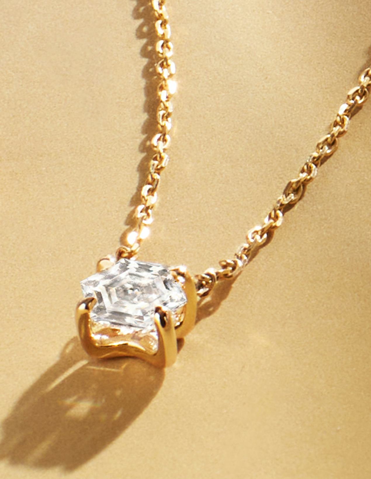 Hexagon diamond necklace