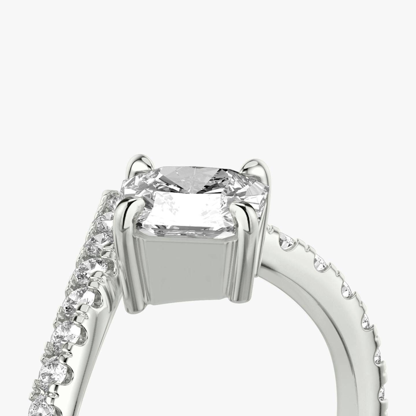 The Signature V | Asscher | 18k | 18k White Gold | Band: Pavé | Diamond orientation: vertical | Carat weight: See full inventory