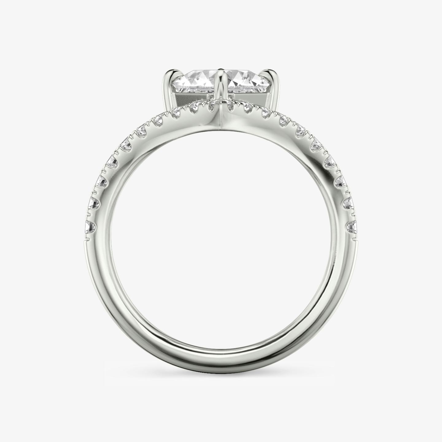 The Signature V | Asscher | 18k | 18k White Gold | Band: Pavé | Diamond orientation: vertical | Carat weight: See full inventory