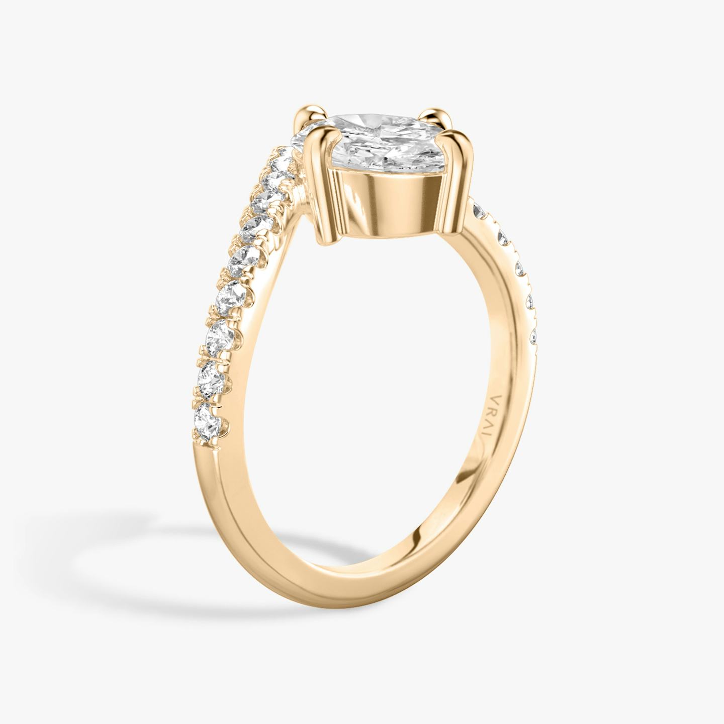 The Signature V | Oval | 14k | 14k Rose Gold | Band: Pavé | Diamond orientation: vertical | Carat weight: See full inventory