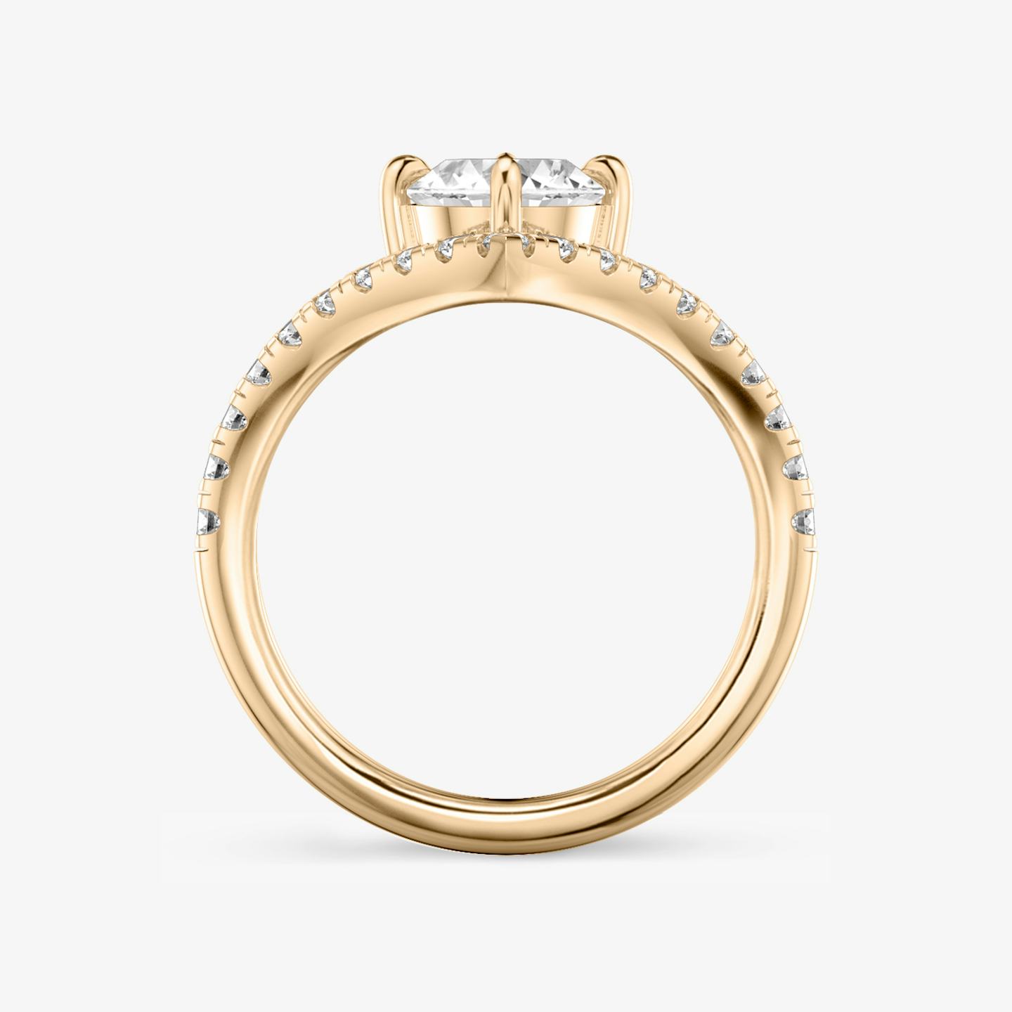 The Signature V | Oval | 14k | 14k Rose Gold | Band: Pavé | Diamond orientation: vertical | Carat weight: See full inventory