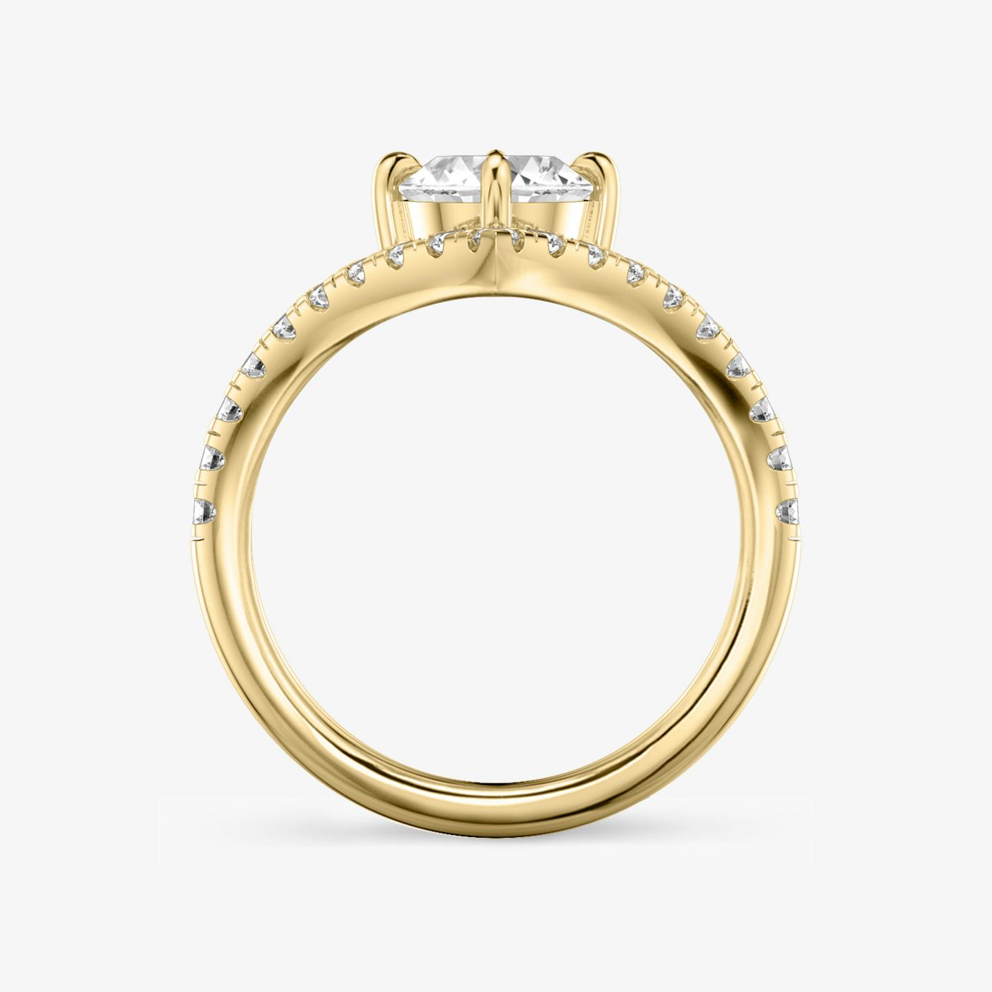 The Signature V | Oval | 18k | 18k Yellow Gold | Band: Pavé | Diamond orientation: vertical | Carat weight: See full inventory