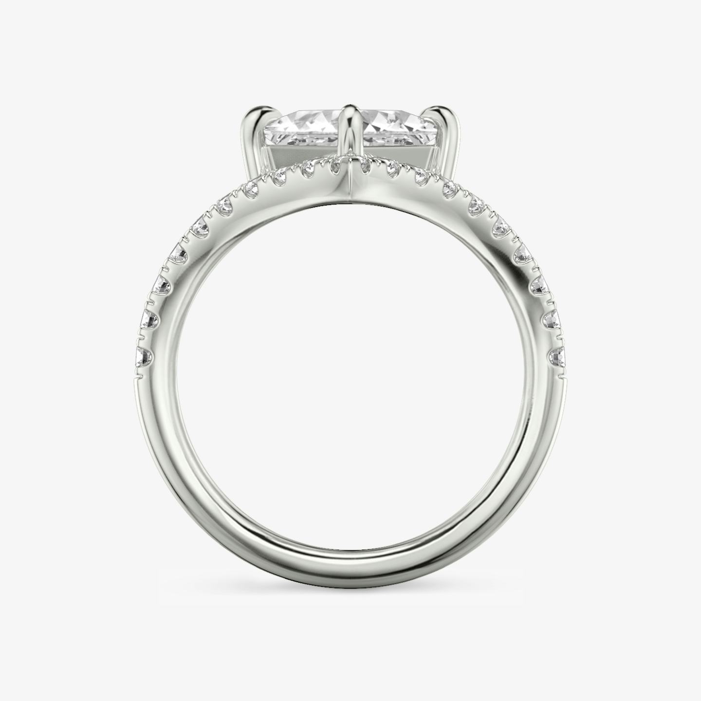 The Signature V | Princess | 18k | 18k White Gold | Band: Pavé | Diamond orientation: vertical | Carat weight: See full inventory