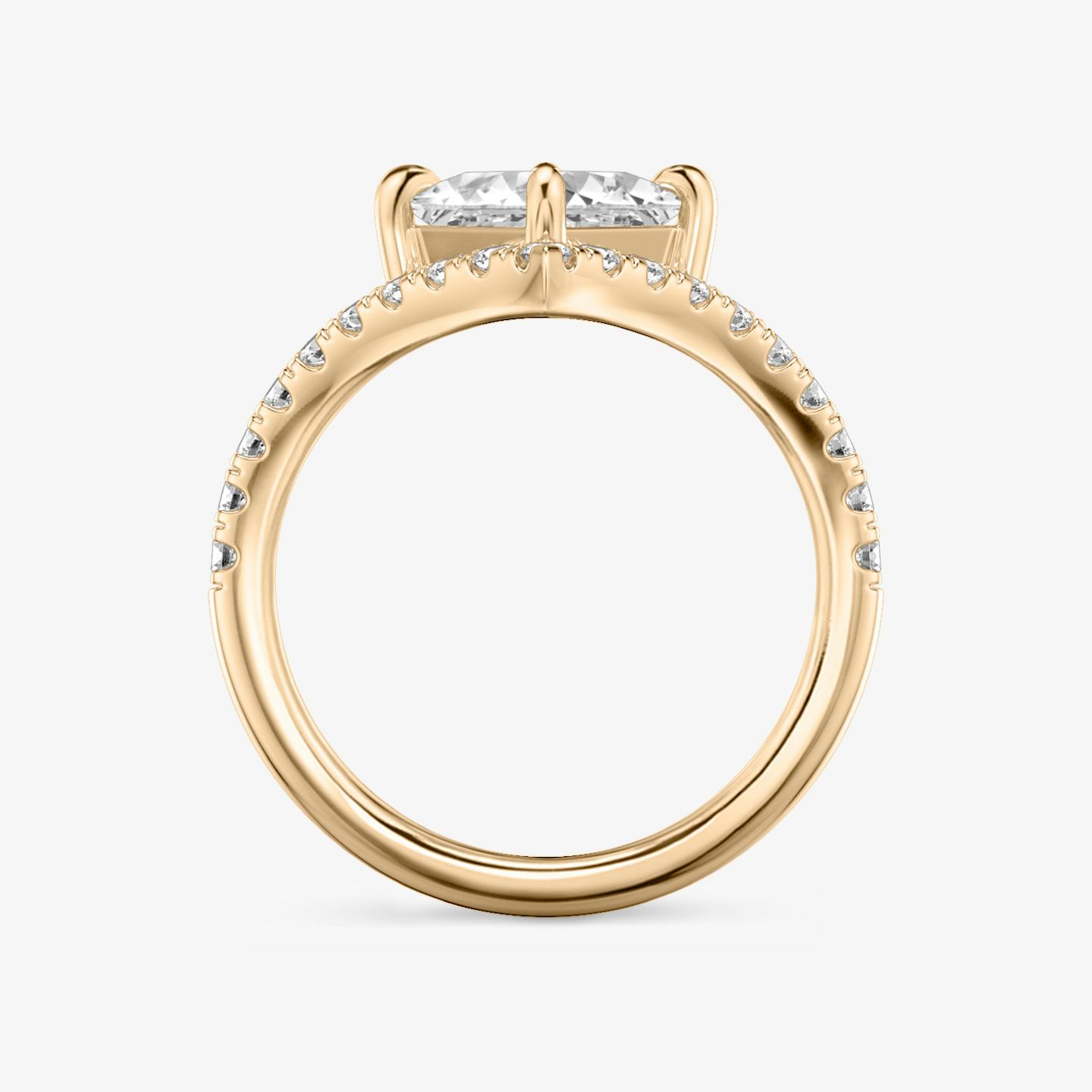 The Signature V | Princess | 14k | 14k Rose Gold | Band: Pavé | Diamond orientation: vertical | Carat weight: See full inventory