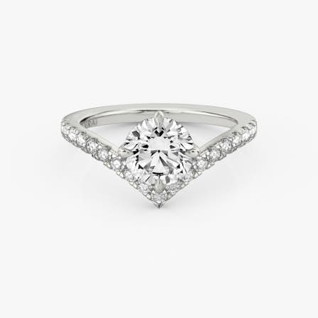 signature v round brilliant engagement ring